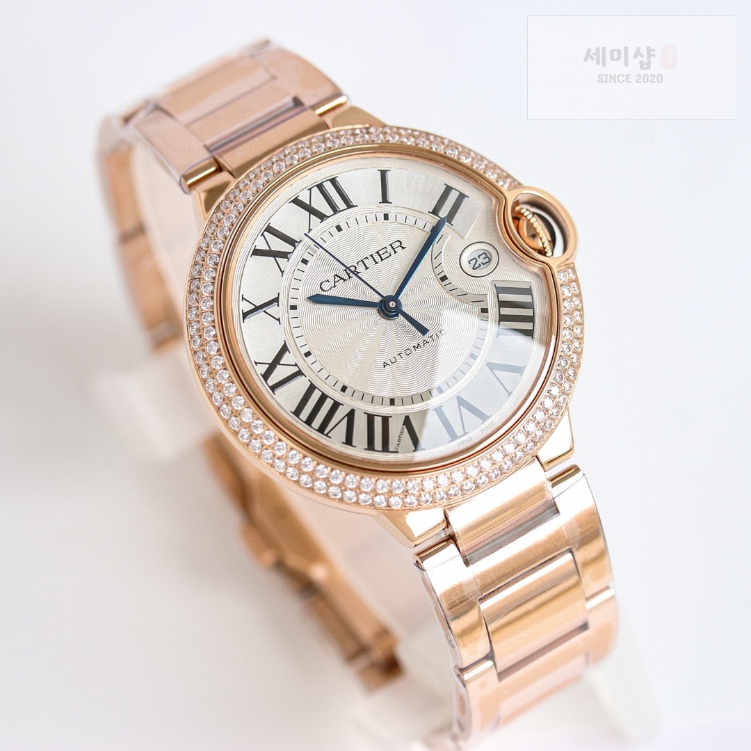 카르티에 까르띠에 발롱 블루 워치 40mm 오토메틱 로즈 골드 다이아 베젤 WE9008Z3 시계 1번 이미지