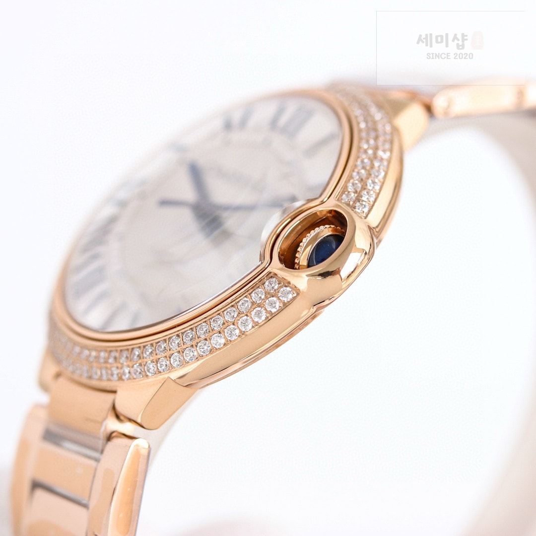카르티에 까르띠에 발롱 블루 워치 40mm 오토메틱 로즈 골드 다이아 베젤 WE9008Z3 시계 4번 이미지