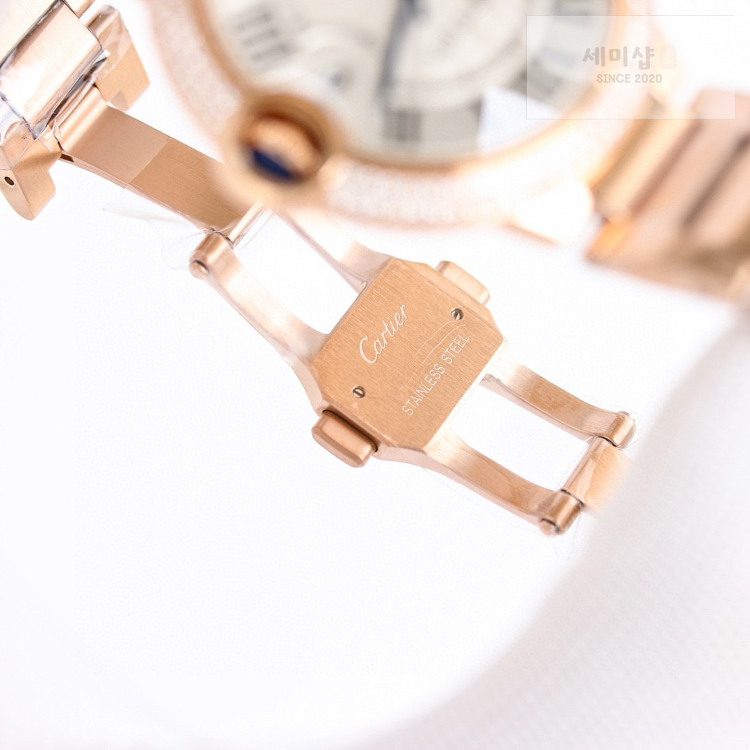 카르티에 까르띠에 발롱 블루 워치 40mm 오토메틱 로즈 골드 다이아 베젤 WE9008Z3 시계 9번 이미지