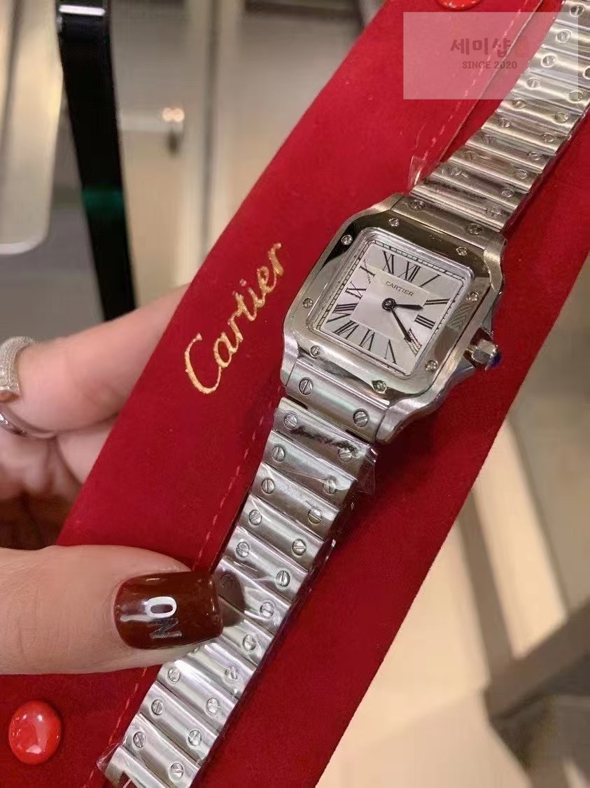 카르티에 카르티에 Santos Ladies 28mm W20056D6 Quartz Silver 시계 1번 이미지