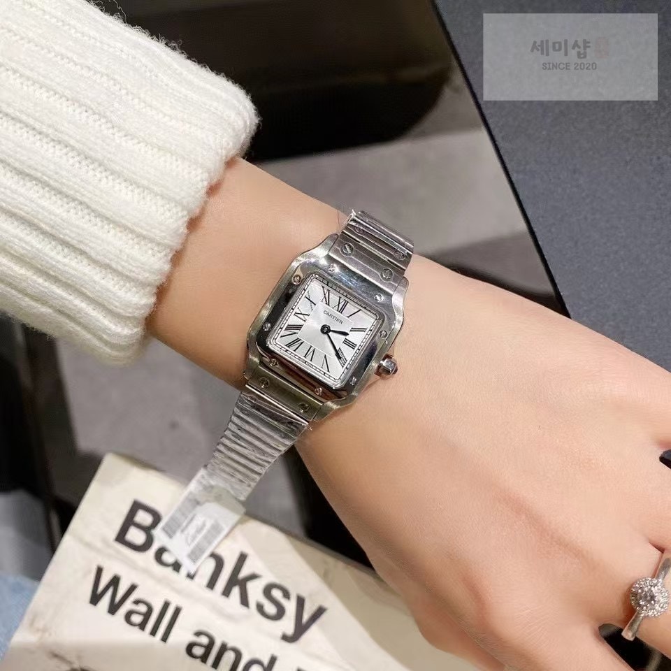 카르티에 카르티에 Santos Ladies 28mm W20056D6 Quartz Silver 시계 12번 이미지