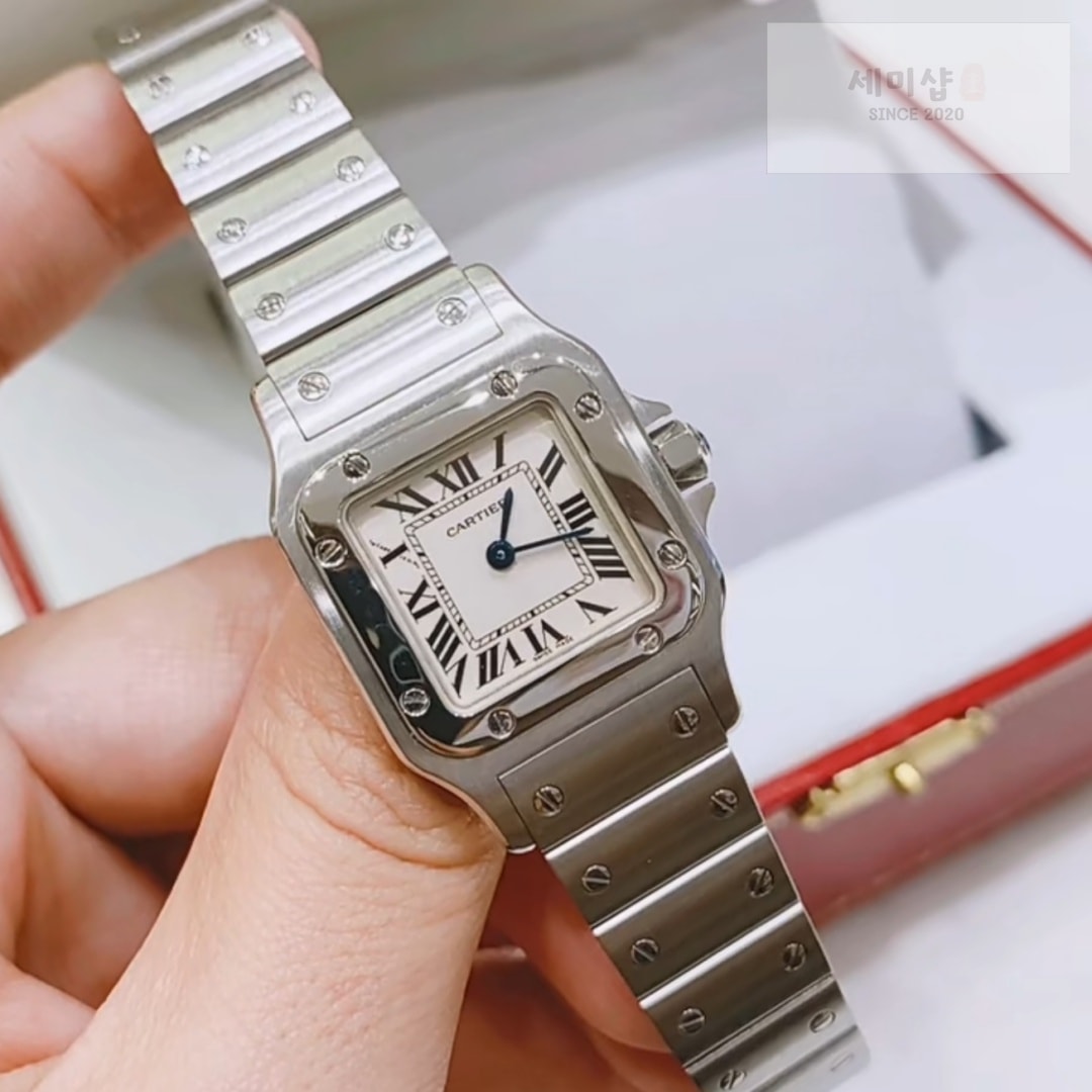 카르티에 카르티에 Santos Ladies 28mm W20056D6 Quartz Silver 시계 15번 이미지