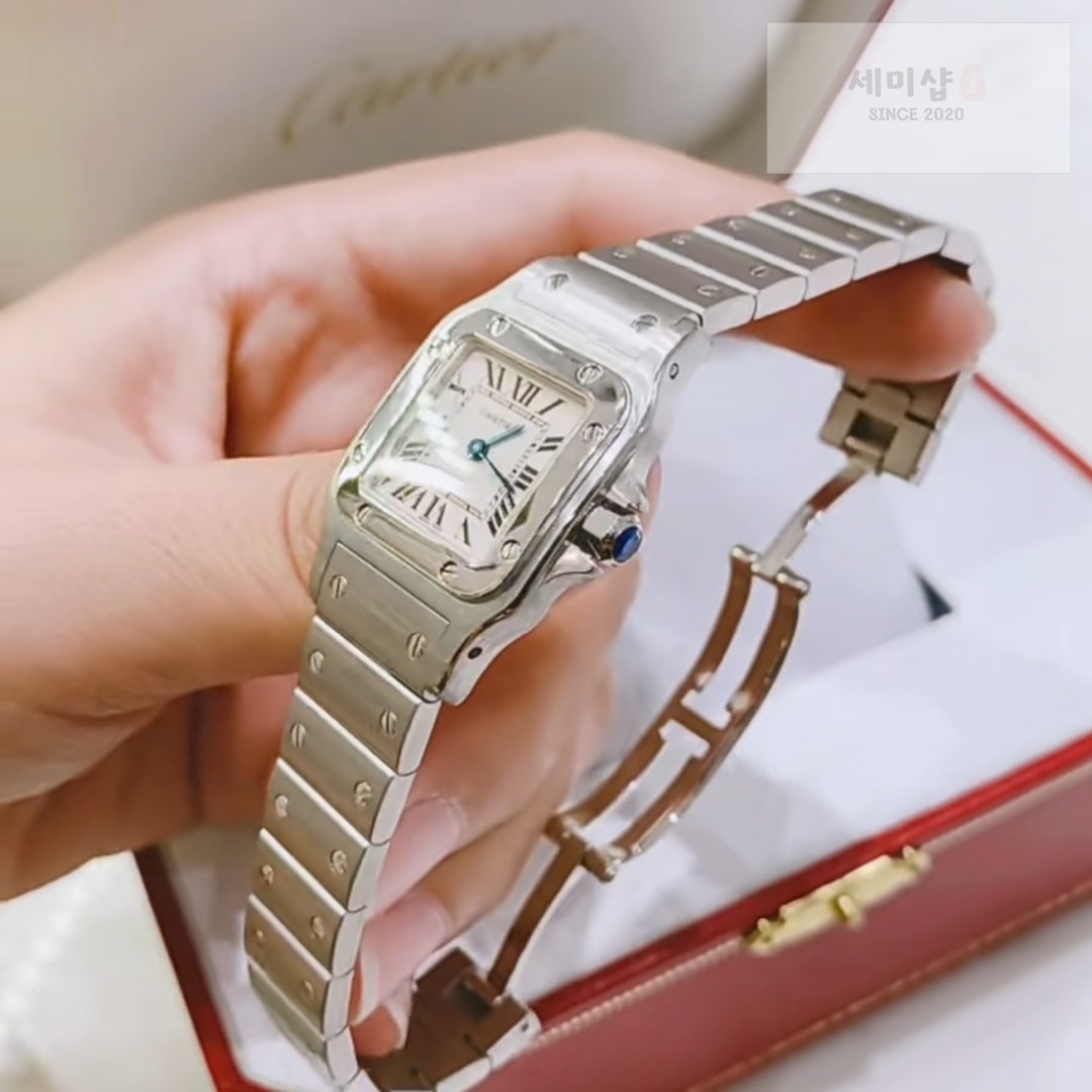 카르티에 카르티에 Santos Ladies 28mm W20056D6 Quartz Silver 시계 5번 이미지