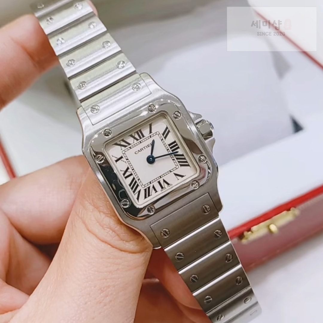 카르티에 카르티에 Santos Ladies 28mm W20056D6 Quartz Silver 시계 3번 이미지