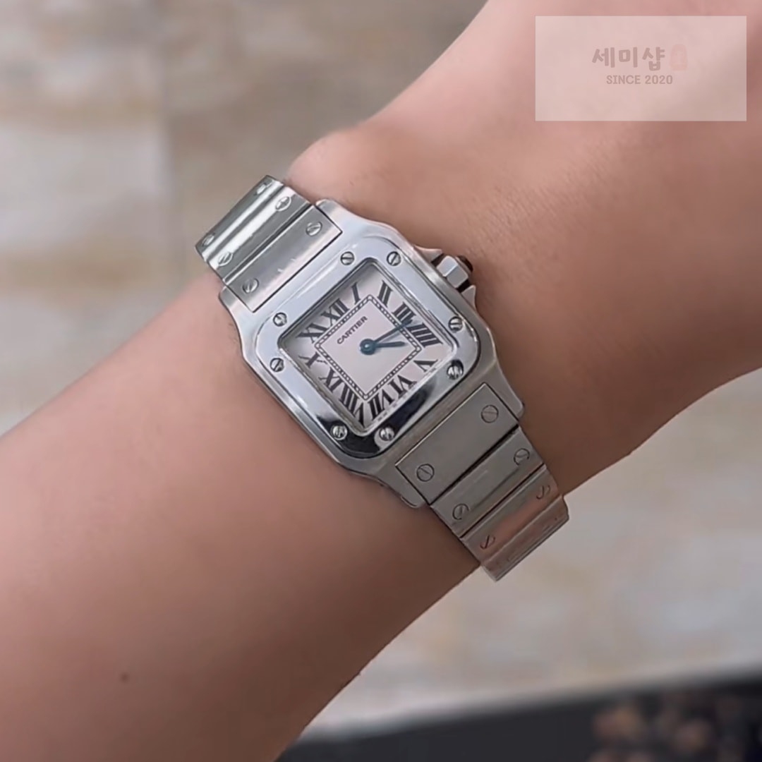 카르티에 카르티에 Santos Ladies 28mm W20056D6 Quartz Silver 시계 7번 이미지