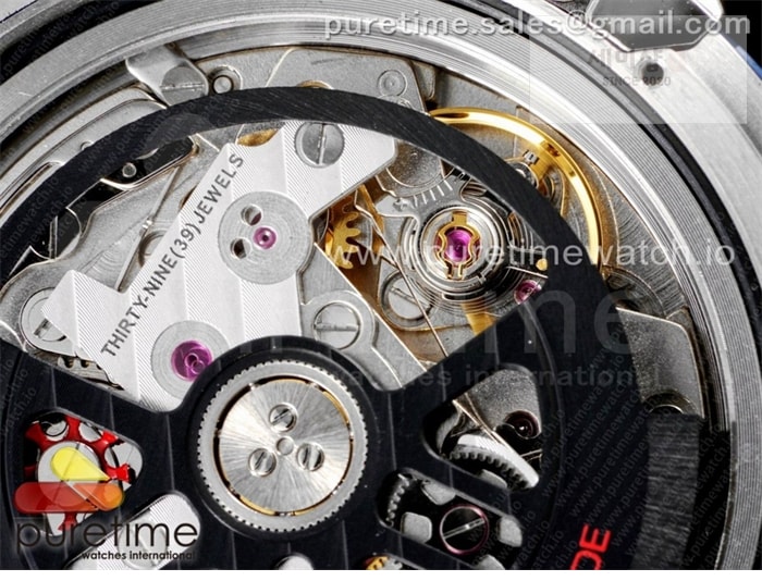 T A G Heuer XF공장 칼리버호이어 블루 43 스켈레톤다이얼 Calibre Heuer 01 Chrono 43mm Blue Ceramic SS XF 1_1 Best Edition Skeleton Dial on SS Bracelet A1887 시계 30번 이미지
