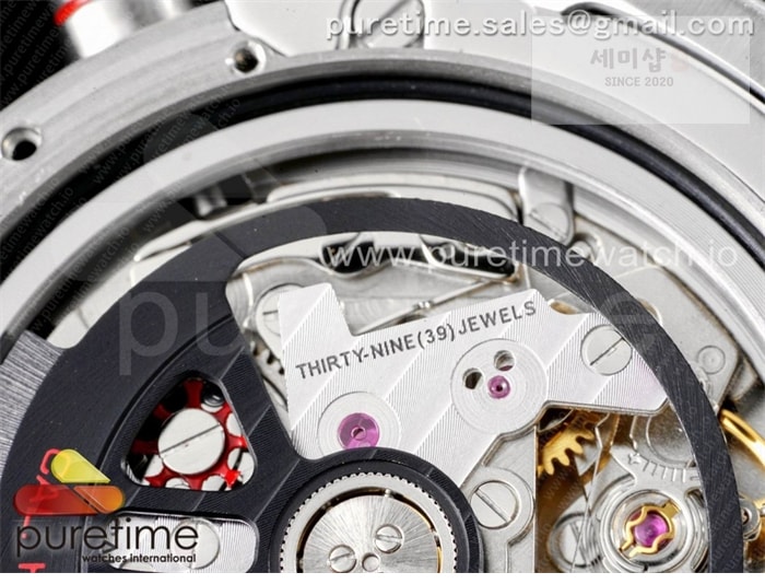 T A G Heuer XF공장 칼리버호이어 블루 43 스켈레톤다이얼 Calibre Heuer 01 Chrono 43mm Blue Ceramic SS XF 1_1 Best Edition Skeleton Dial on SS Bracelet A1887 시계 21번 이미지