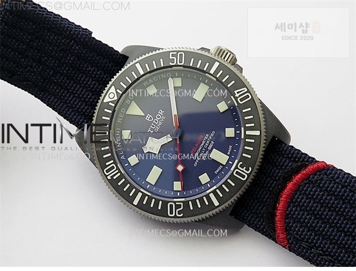Tudor M+공장 튜더 펠라고스 블루다이얼 블랙베젤 나일론스트랩 Pelagos M25707KN_24-0001 Carbon M+F 1_1 V4 Best Edition Blue dial Black Bezel on Nylon Strap Miyota 8N-24 시계 2번 이미지