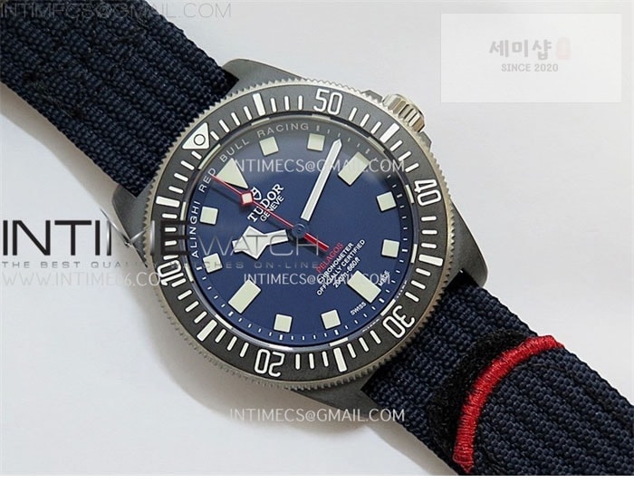 Tudor M+공장 튜더 펠라고스 블루다이얼 블랙베젤 나일론스트랩 Pelagos M25707KN_24-0001 Carbon M+F 1_1 V4 Best Edition Blue dial Black Bezel on Nylon Strap Miyota 8N-24 시계 8번 이미지