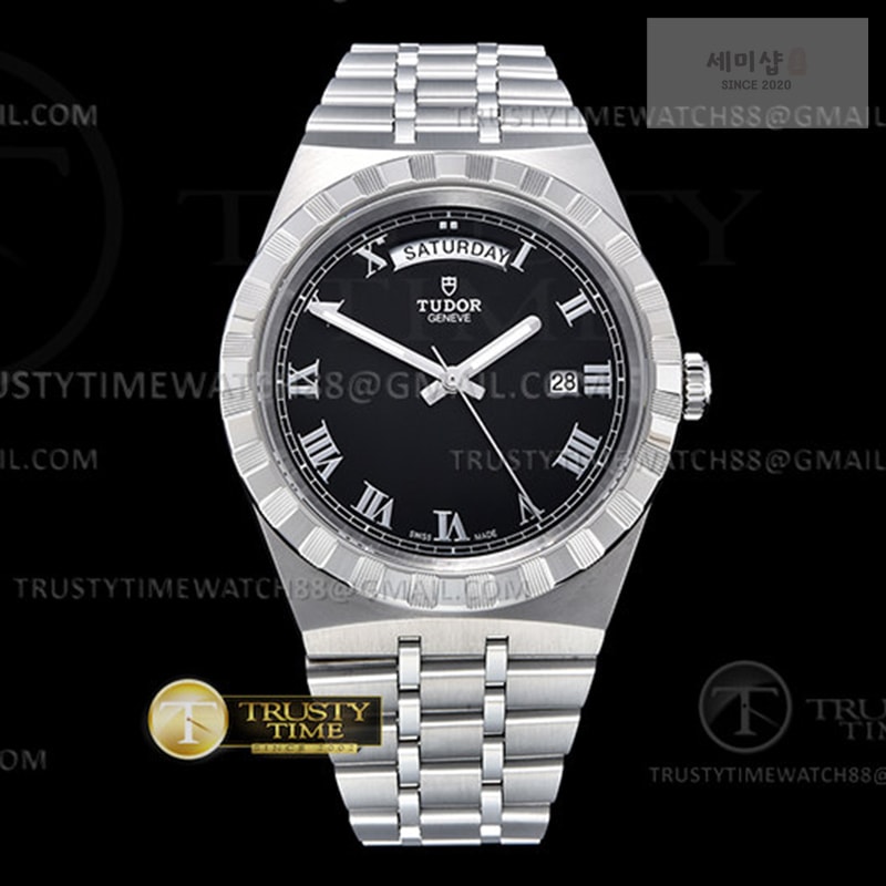 Tudor V7공장 튜더 로얄 28600 스틸 블랙다이얼 로만인덱스 브레이슬릿 Tudor Royal 28600 41mm SS_SS Blk_Rmn V7F A2836 시계 19번 이미지