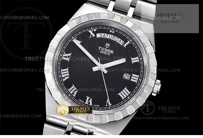 Tudor V7공장 튜더 로얄 28600 스틸 블랙다이얼 로만인덱스 브레이슬릿 Tudor Royal 28600 41mm SS_SS Blk_Rmn V7F A2836 시계 1번 이미지