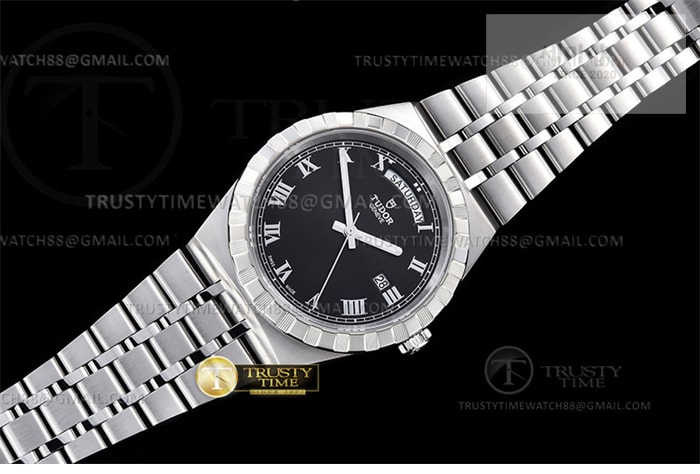 Tudor V7공장 튜더 로얄 28600 스틸 블랙다이얼 로만인덱스 브레이슬릿 Tudor Royal 28600 41mm SS_SS Blk_Rmn V7F A2836 시계 22번 이미지