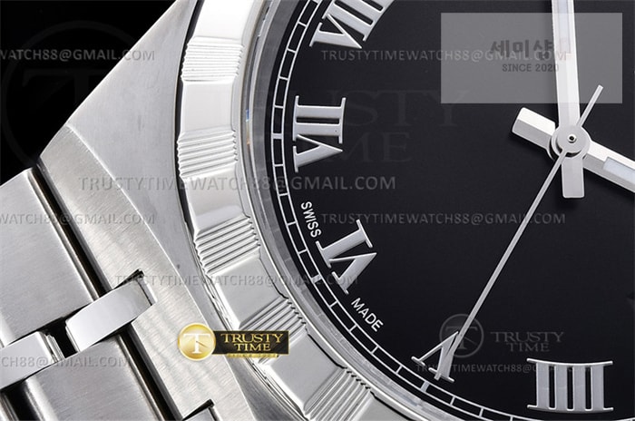 Tudor V7공장 튜더 로얄 28600 스틸 블랙다이얼 로만인덱스 브레이슬릿 Tudor Royal 28600 41mm SS_SS Blk_Rmn V7F A2836 시계 3번 이미지