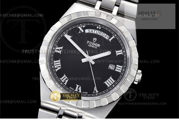 Tudor V7공장 튜더 로얄 28600 스틸 블랙다이얼 로만인덱스 브레이슬릿 Tudor Royal 28600 41mm SS_SS Blk_Rmn V7F A2836 시계 18번 이미지