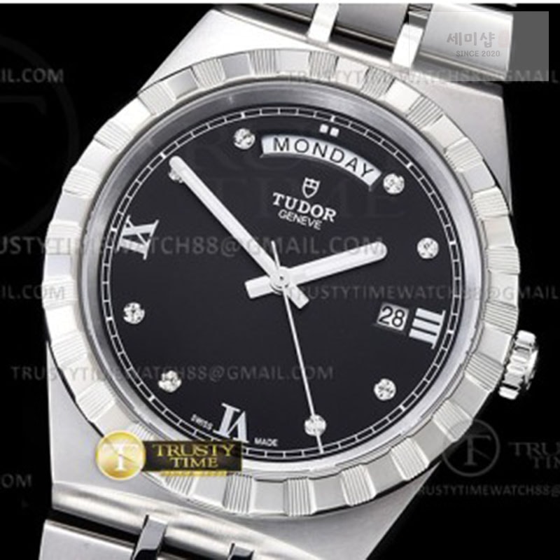 Tudor V7공장 튜더 로얄 28600 스틸 블랙다이얼 8p인덱스 브레이슬릿 Tudor Royal 28600 41mm SS_SS Blk_Dia V7F A2836 시계 1번 이미지