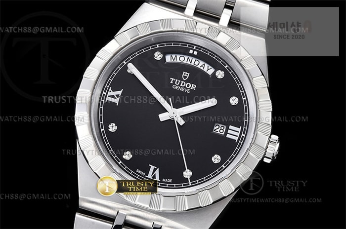 Tudor V7공장 튜더 로얄 28600 스틸 블랙다이얼 8p인덱스 브레이슬릿 Tudor Royal 28600 41mm SS_SS Blk_Dia V7F A2836 시계 21번 이미지