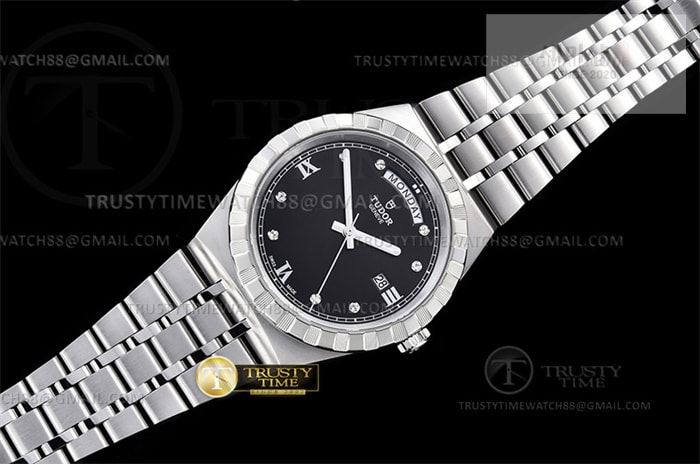 Tudor V7공장 튜더 로얄 28600 스틸 블랙다이얼 8p인덱스 브레이슬릿 Tudor Royal 28600 41mm SS_SS Blk_Dia V7F A2836 시계 3번 이미지