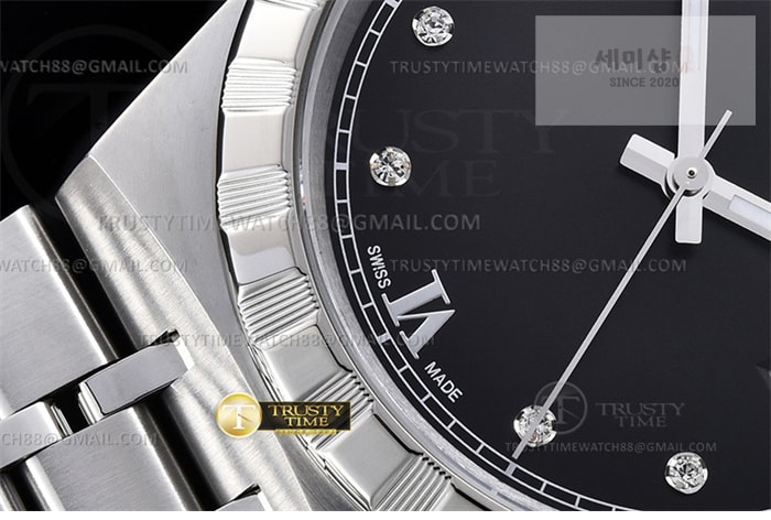 Tudor V7공장 튜더 로얄 28600 스틸 블랙다이얼 8p인덱스 브레이슬릿 Tudor Royal 28600 41mm SS_SS Blk_Dia V7F A2836 시계 5번 이미지