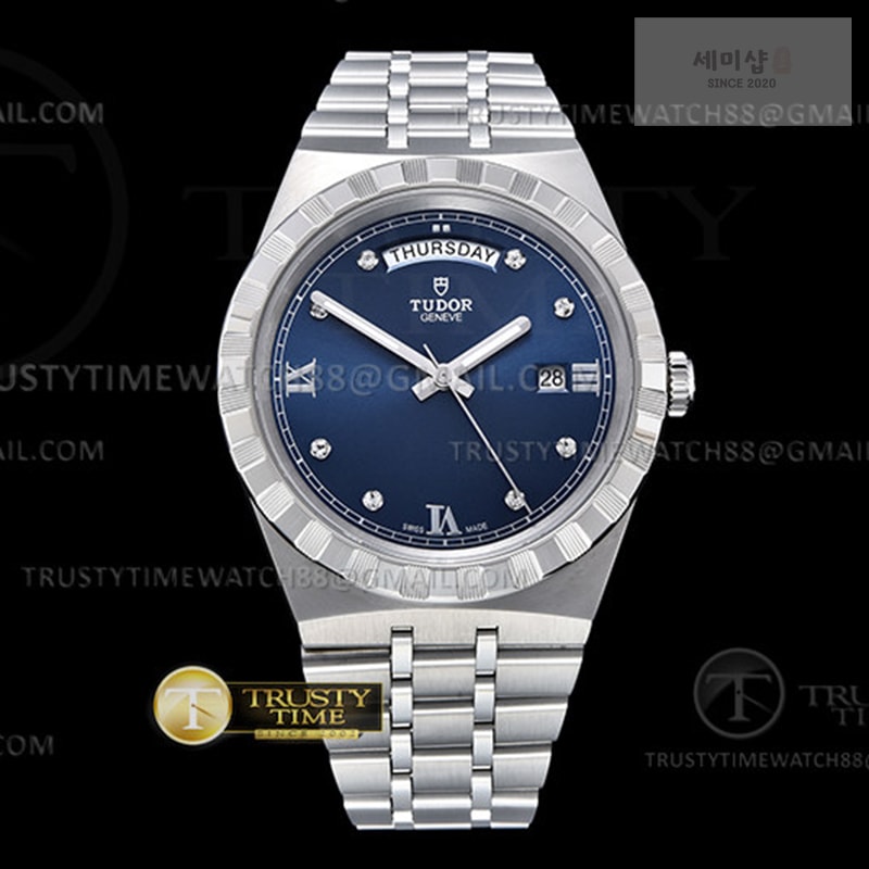 Tudor V7공장 튜더 로얄 28600 스틸 블루다이얼 8p인덱스 브레이슬릿 Tudor Royal 28600 41mm SS_SS Blue_Dia V7F A2836 시계 22번 이미지