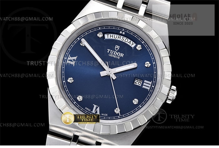 Tudor V7공장 튜더 로얄 28600 스틸 블루다이얼 8p인덱스 브레이슬릿 Tudor Royal 28600 41mm SS_SS Blue_Dia V7F A2836 시계 21번 이미지