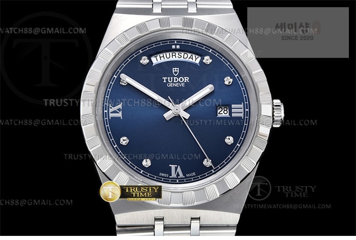 Tudor V7공장 튜더 로얄 28600 스틸 블루다이얼 8p인덱스 브레이슬릿 Tudor Royal 28600 41mm SS_SS Blue_Dia V7F A2836 시계 1번 이미지
