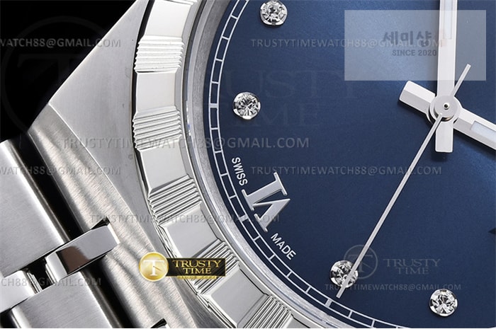 Tudor V7공장 튜더 로얄 28600 스틸 블루다이얼 8p인덱스 브레이슬릿 Tudor Royal 28600 41mm SS_SS Blue_Dia V7F A2836 시계 5번 이미지