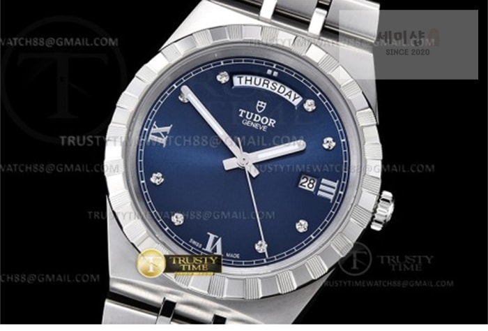 Tudor V7공장 튜더 로얄 28600 스틸 블루다이얼 8p인덱스 브레이슬릿 Tudor Royal 28600 41mm SS_SS Blue_Dia V7F A2836 시계 27번 이미지