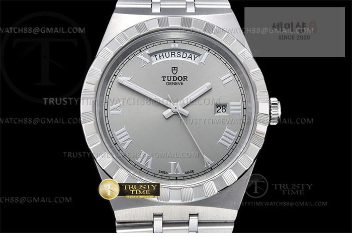 Tudor V7공장 튜더 로얄 28600 스틸 실버다이얼 로만인덱스 브레이슬릿 Tudor Royal 28600 41mm SS_SS Silv_Rmn V7F A2836 시계 2번 이미지
