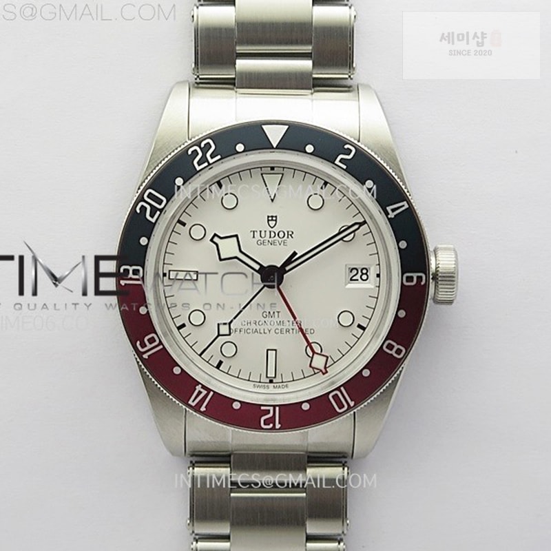 Tudor ZF공장 튜더 블랙베이 41 gmt 바젤월드 펩시 화이트다이얼 브레이슬릿 Black Bay M79830RB-0010 GMT Baselworld Pepsi Bezel ZF 1_1 Best Edition White Dial on SS Bracelet A2836 시계 1번 이미지