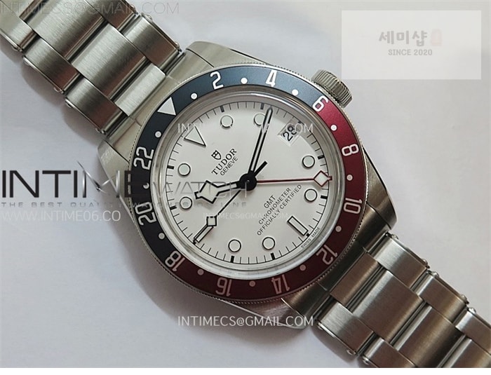 Tudor ZF공장 튜더 블랙베이 41 gmt 바젤월드 펩시 화이트다이얼 브레이슬릿 Black Bay M79830RB-0010 GMT Baselworld Pepsi Bezel ZF 1_1 Best Edition White Dial on SS Bracelet A2836 시계 7번 이미지