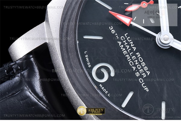 Panerai VS공장 파네라이 PAM1096 루나로사 GMT 가죽스트랩 Lum. Luna Rossa GMT TI_LE Blk VSF P9010 시계 4번 이미지