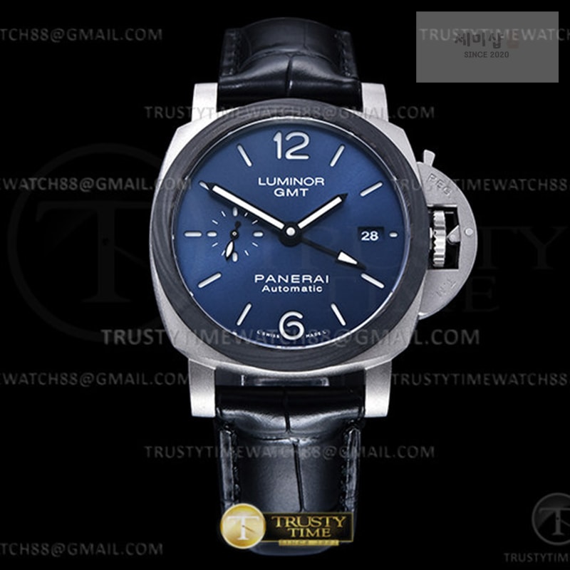 Panerai VS공장 파네라이 PAM1279 루미노르 Gmt 블루다이얼 가죽스트랩 PAM1279 Lum. GMT TI_LE Blue VSF P9010 시계 1번 이미지