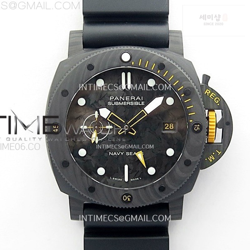 Panerai VS공장 파네라이 PAM1324 카보테크 카본다이얼 러버스트랩 PAM1324 Carbotech 44mm GMT VSF 1_1 Best Edition Carbon Dial on Black Rubber Strap P.9011 시계 1번 이미지