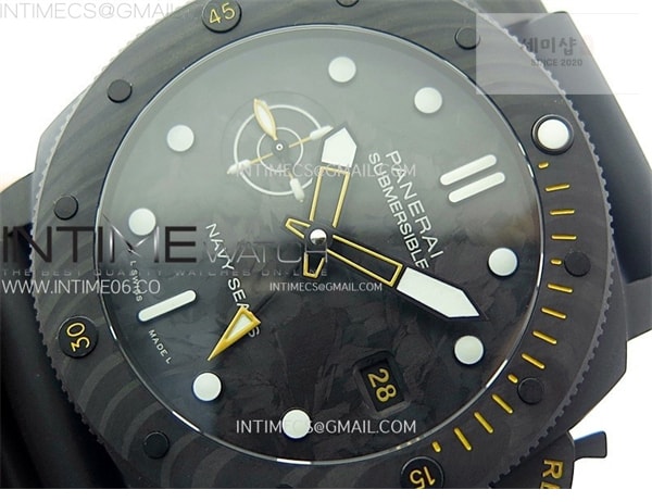Panerai VS공장 파네라이 PAM1324 카보테크 카본다이얼 러버스트랩 PAM1324 Carbotech 44mm GMT VSF 1_1 Best Edition Carbon Dial on Black Rubber Strap P.9011 시계 3번 이미지