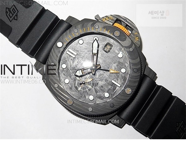 Panerai VS공장 파네라이 PAM1324 카보테크 카본다이얼 러버스트랩 PAM1324 Carbotech 44mm GMT VSF 1_1 Best Edition Carbon Dial on Black Rubber Strap P.9011 시계 9번 이미지