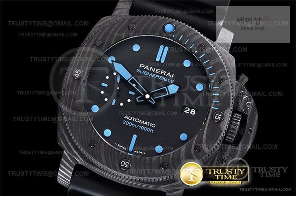 Panerai VS공장 파네라이 PAM1616 카보테크 블랙다이얼 러버스트랩 PAM1616 Carbotech Submersible 47mm CB_RU VSF P9000 시계 2번 이미지