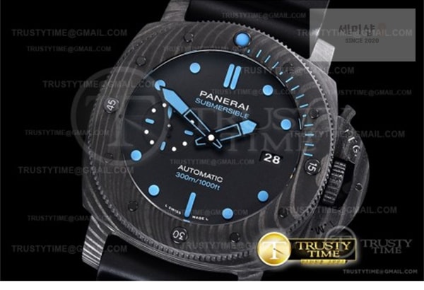 Panerai VS공장 파네라이 PAM1616 카보테크 블랙다이얼 러버스트랩 PAM1616 Carbotech Submersible 47mm CB_RU VSF P9000 시계 17번 이미지