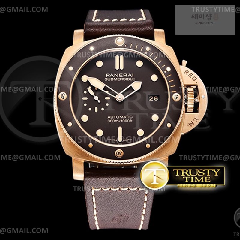 Panerai VS공장 파네라이 PAM968 브론조 브라운다이얼 가죽스트랩 PAM 968 Submersible Bronzo 47mm BR_LE Brn VSF Mod 9010 시계 1번 이미지