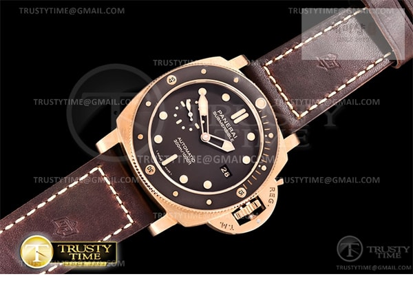 Panerai VS공장 파네라이 PAM968 브론조 브라운다이얼 가죽스트랩 PAM 968 Submersible Bronzo 47mm BR_LE Brn VSF Mod 9010 시계 5번 이미지