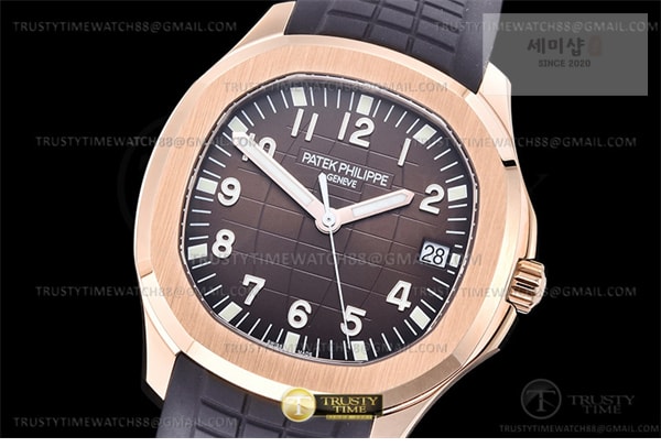 Patek Philippe 3K공장 아쿠아넛 로즈골드금통 브라운다이얼 러버스트랩 Aquanaut Ref.5167 RG_RU Brown_Num 3KF V3 A330 시계 24번 이미지