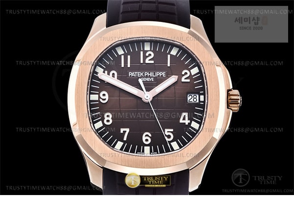 Patek Philippe 3K공장 아쿠아넛 로즈골드금통 브라운다이얼 러버스트랩 Aquanaut Ref.5167 RG_RU Brown_Num 3KF V3 A330 시계 2번 이미지