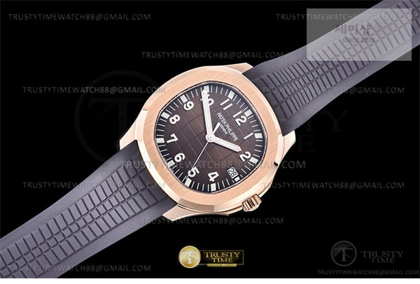 Patek Philippe 3K공장 아쿠아넛 로즈골드금통 브라운다이얼 러버스트랩 Aquanaut Ref.5167 RG_RU Brown_Num 3KF V3 A330 시계 3번 이미지