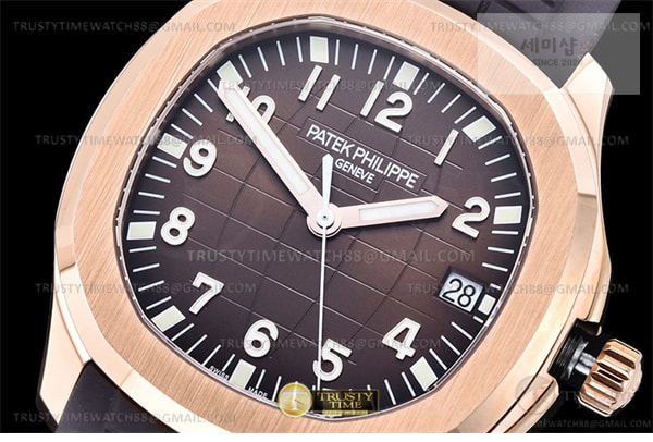 Patek Philippe 3K공장 아쿠아넛 로즈골드금통 브라운다이얼 러버스트랩 Aquanaut Ref.5167 RG_RU Brown_Num 3KF V3 A330 시계 4번 이미지