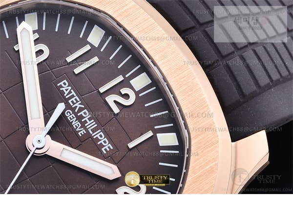 Patek Philippe 3K공장 아쿠아넛 로즈골드금통 브라운다이얼 러버스트랩 Aquanaut Ref.5167 RG_RU Brown_Num 3KF V3 A330 시계 5번 이미지