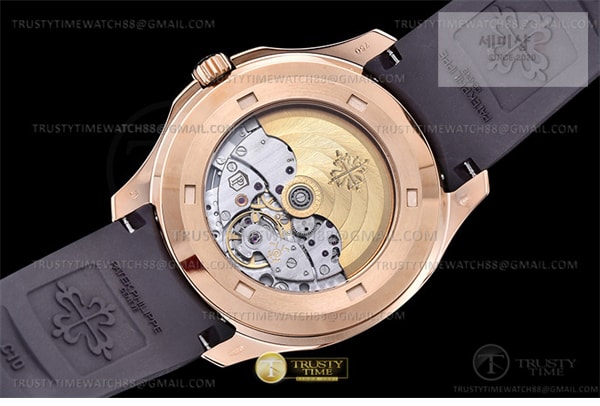 Patek Philippe 3K공장 아쿠아넛 로즈골드금통 브라운다이얼 러버스트랩 Aquanaut Ref.5167 RG_RU Brown_Num 3KF V3 A330 시계 12번 이미지