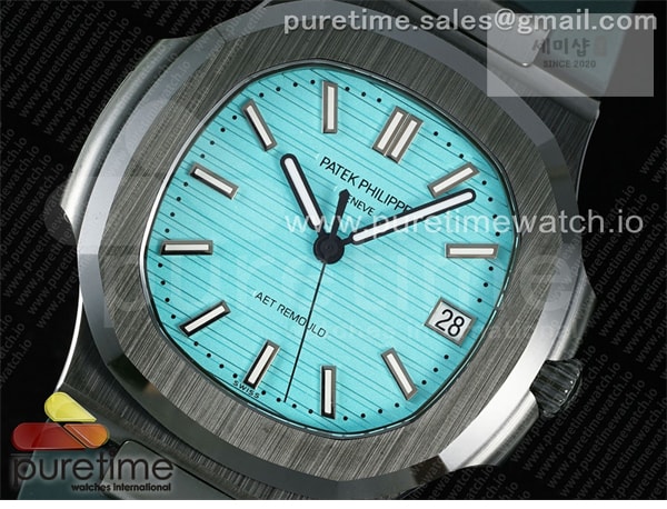 Patek Philippe AMG공장 파텍필립 노틸러스 5711 그린풀세라믹 티파니블루다이얼 그린러버스트랩 AET Nautilus 5711 Green Ceramic AMGF Best Edition Tiffany Blue Dial on Green Rubber Strap MIYOTA 9015 시계 28번 이미지