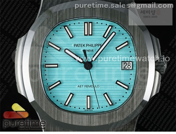 Patek Philippe AMG공장 파텍필립 노틸러스 5711 그린풀세라믹 티파니블루다이얼 그린러버스트랩 AET Nautilus 5711 Green Ceramic AMGF Best Edition Tiffany Blue Dial on Green Rubber Strap MIYOTA 9015 시계 25번 이미지