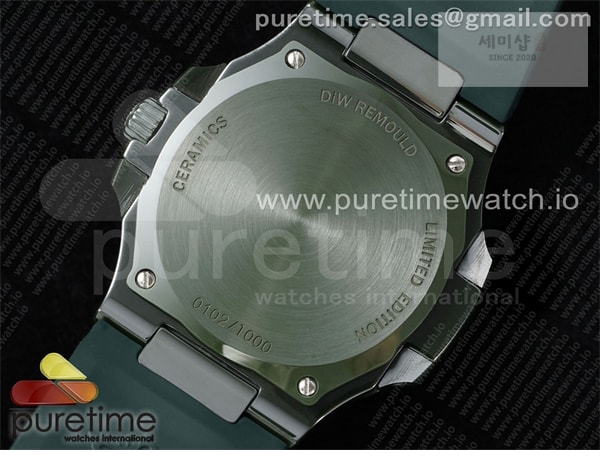 Patek Philippe AMG공장 파텍필립 노틸러스 5711 그린풀세라믹 티파니블루다이얼 그린러버스트랩 AET Nautilus 5711 Green Ceramic AMGF Best Edition Tiffany Blue Dial on Green Rubber Strap MIYOTA 9015 시계 24번 이미지