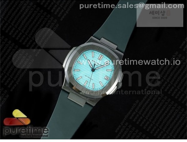 Patek Philippe AMG공장 파텍필립 노틸러스 5711 그린풀세라믹 티파니블루다이얼 그린러버스트랩 AET Nautilus 5711 Green Ceramic AMGF Best Edition Tiffany Blue Dial on Green Rubber Strap MIYOTA 9015 시계 23번 이미지