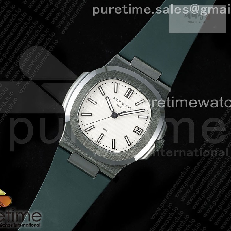 Patek Philippe AMG공장 파텍필립 노틸러스 5711 그린풀세라믹 화이트다이얼 그린러버스트랩 AET Nautilus 5711 Green Ceramic AMGF Best Edition White Dial on Green Rubber Strap MIYOTA 9015 시계 12번 이미지